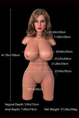Blonde lebensgroße Sexpuppe Torso mit Kopf