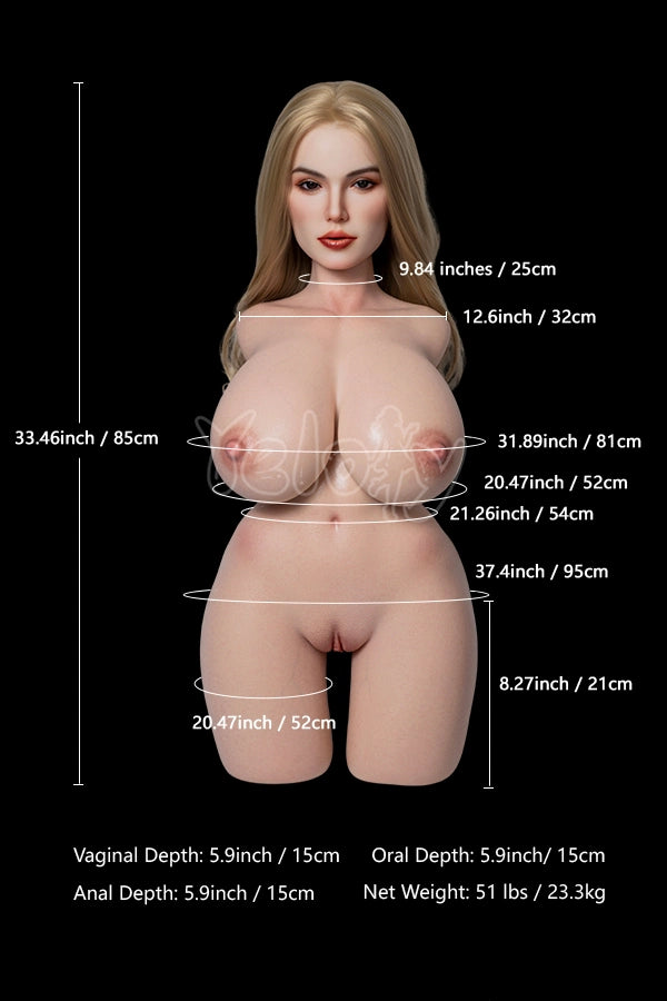 23,3 kg, I-Cup, B12W+Y701ROS Amelia – Größentabelle für Sexpuppen